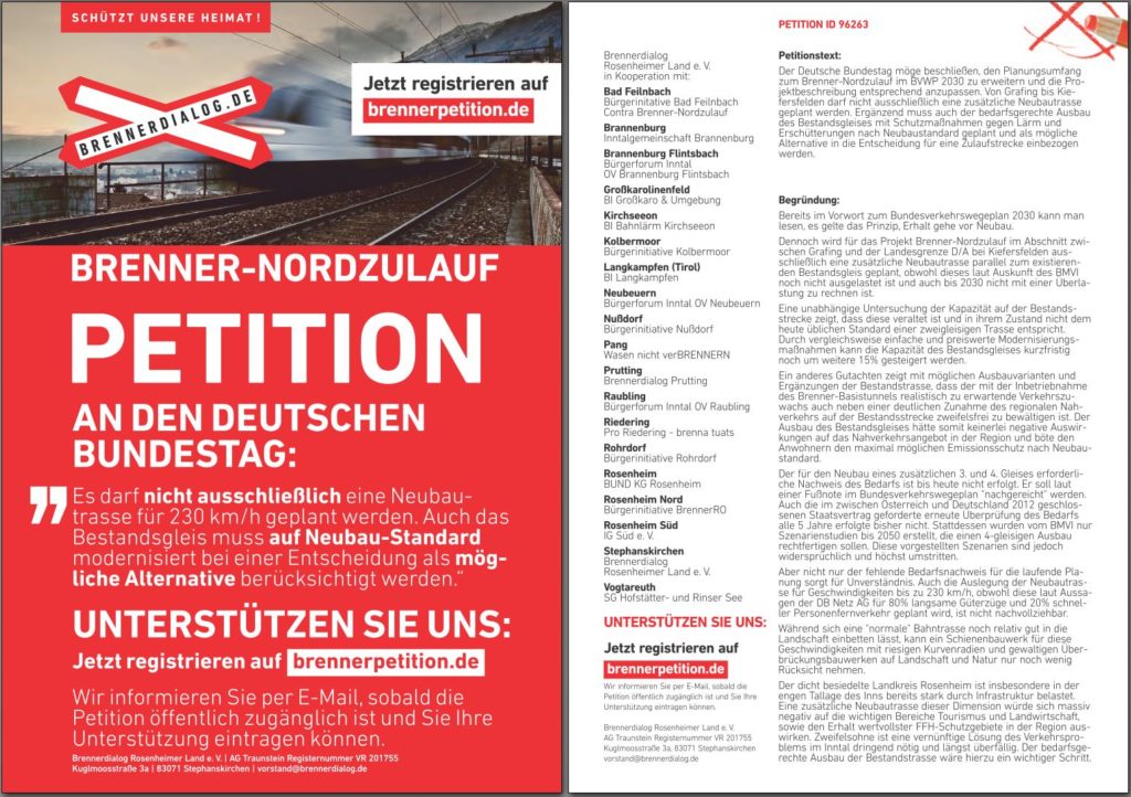 Vorschau Flyer Brennerpetition